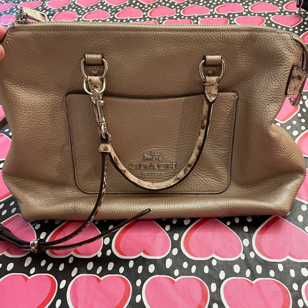 Gold Coach Satchel And Crossbody